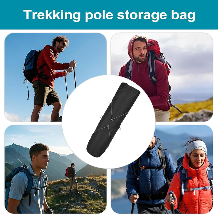 Compacte sporttas voor wandelstokken; perfect voor hikes, bergbeklimmen en outdoor avonturen. Lichtgewicht en handig.