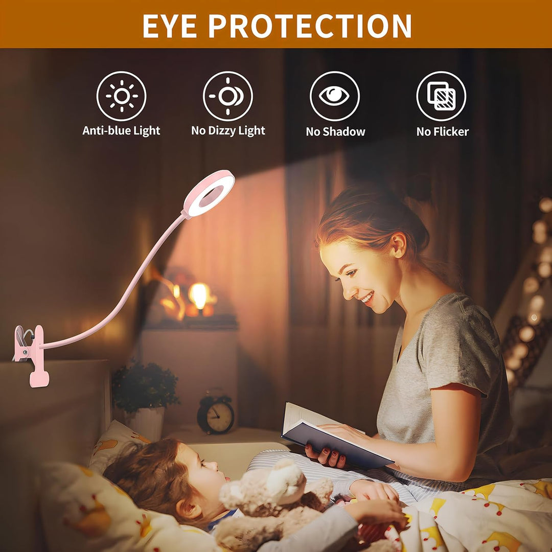 Zwarte flexibele LED werklamp met bureauklem. Dimbare lichtstanden voor comfortabel werken.