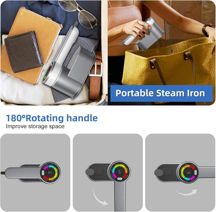 Essentieel reisgadget: compact 1200W stoomstrijkijzer voor een kreukvrije outfit op elke bestemming.