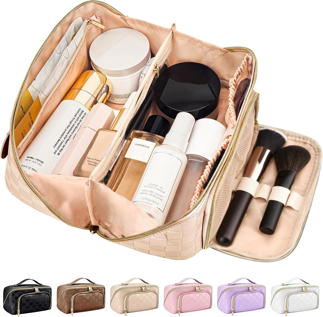 Robuuste waterdichte make-up tas voor dames, perfect voor het veilig vervoeren van cosmetica.