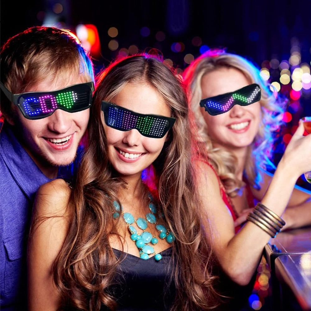 LED feestbril programmeerbaar via app, creëer unieke lichtshows voor jouw party & festival.