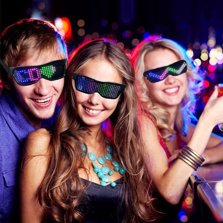 LED feestbril programmeerbaar via app, creëer unieke lichtshows voor jouw party & festival.