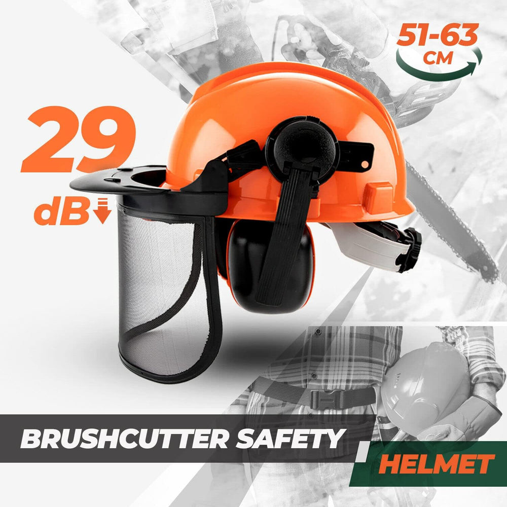 ArborMax veiligheidshelm voor bosbouw & tuinieren, met HDPE helm, opklapbaar gezichtsscherm en gehoorkappen.