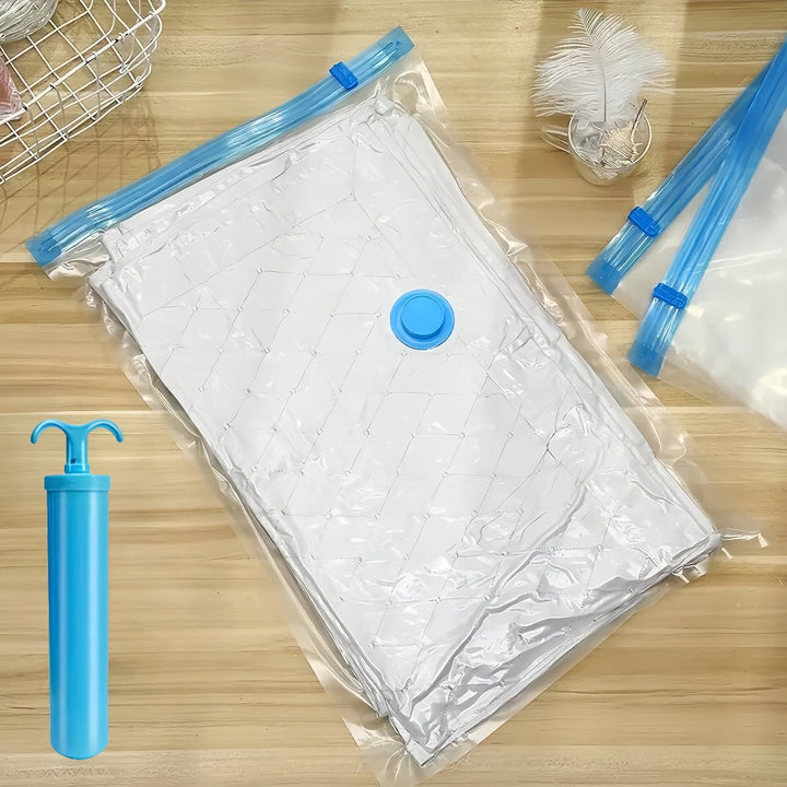 Set extra grote vacuum opbergzakken voor ruimtebesparende kledingopslag en organiseren.