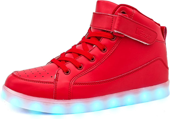 Unisex trendy LED sneakers LumaBoost met oplaadbare lichtgevende zolen, perfect voor feesten en festivals.