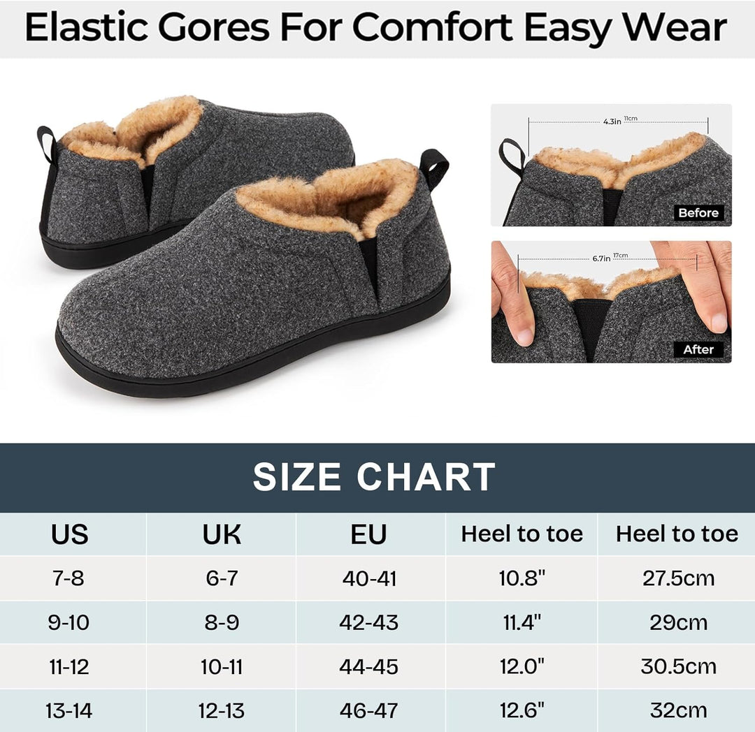 Zachte Noah heren winterpantoffels, perfecte binnenhuis schoenen voor de winter.