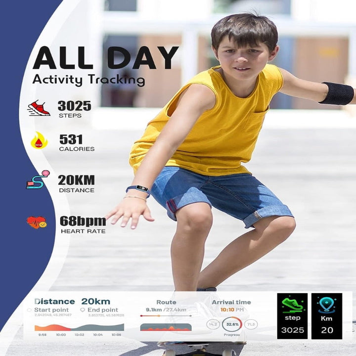 Kinder smartwatch Viona: volgt activiteit, fitness & gezondheid. Perfect voor actieve kinderen.