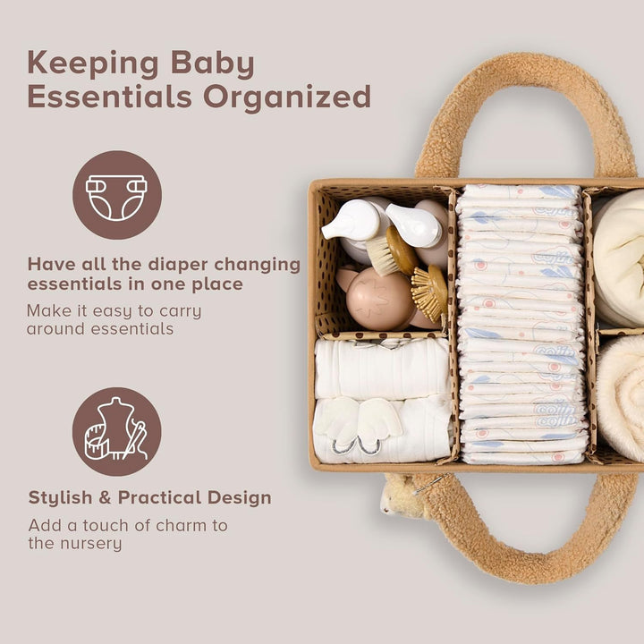 Zachte sherpa organizer, een onmisbaar item voor elke kersverse ouder met een baby.