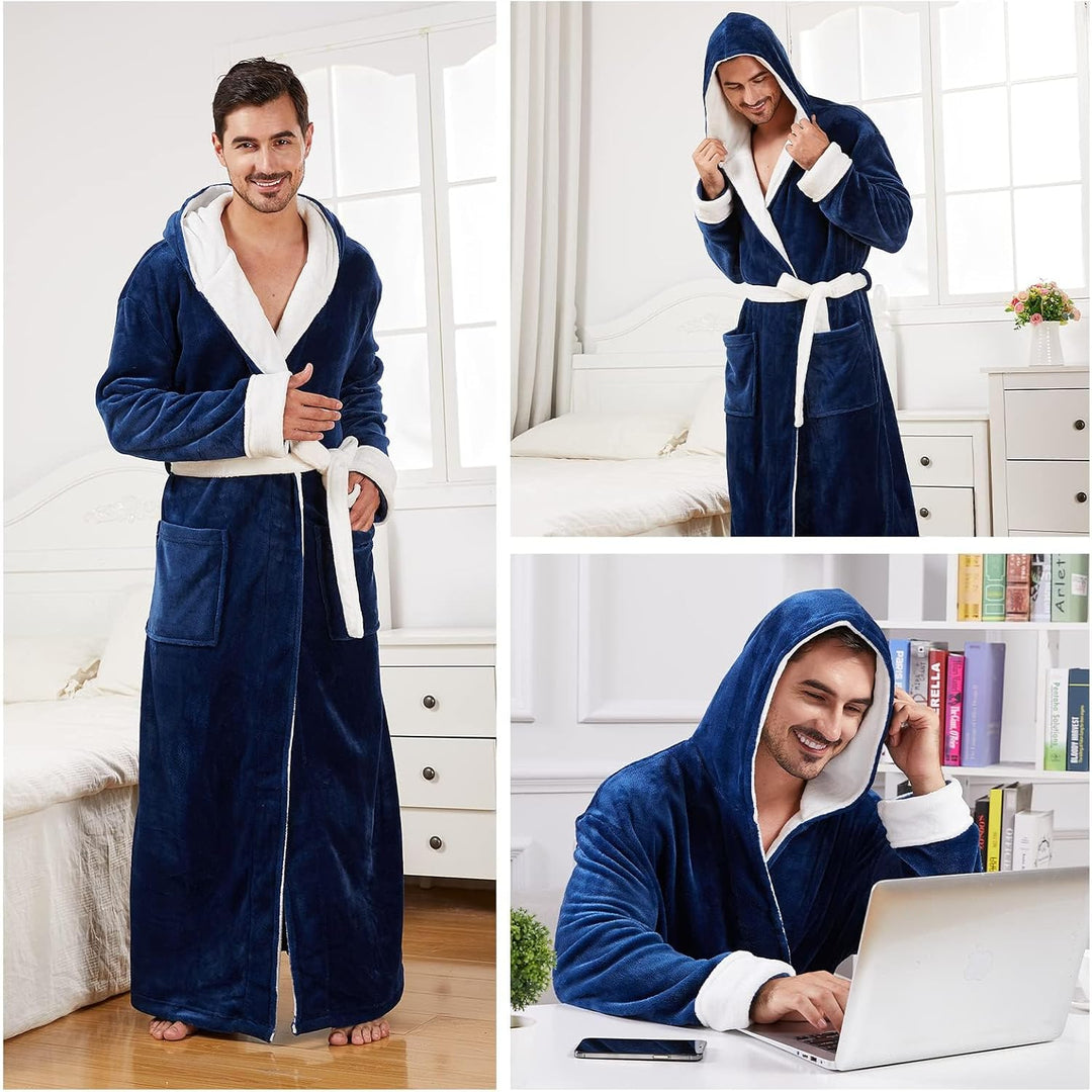 James flanellen badjas, dé keuze voor heren die comfort zoeken in loungekleding.