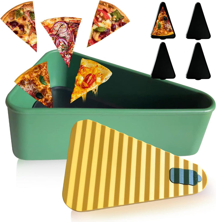 SliceSafe: compacte en lekvrije container voor pizza en diverse snacks.