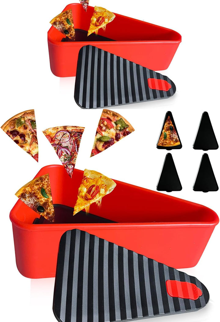 SliceSafe: de ultieme herbruikbare pizza opslagcontainer met lekvrije deksel.