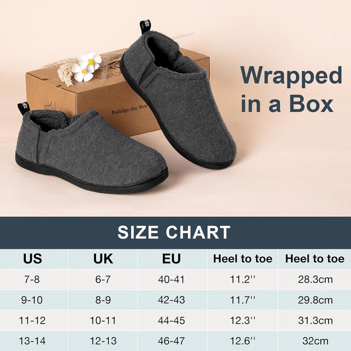 Zwarte Noah heren winterpantoffels, met warme voering en antislip zool.