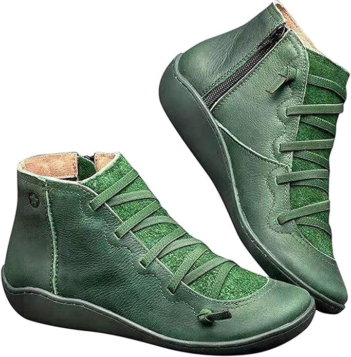 Comfortabele zwarte dames enkellaarzen met vetersluiting aan de voet. Elegant PU-leer, perfect voor dagelijks gebruik.