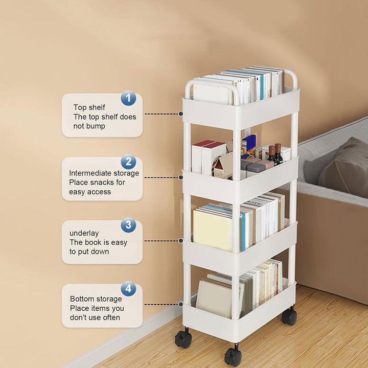 Flexibele Veyora opberger, verrijdbaar rek voor al je spullen, van boeken tot toiletartikelen.
