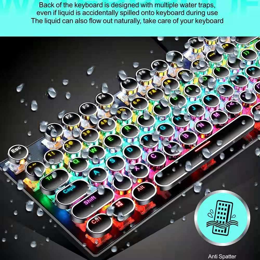 RGB mechanisch gaming toetsenbord (87 toetsen) met heldere verlichting en tactiele feedback.