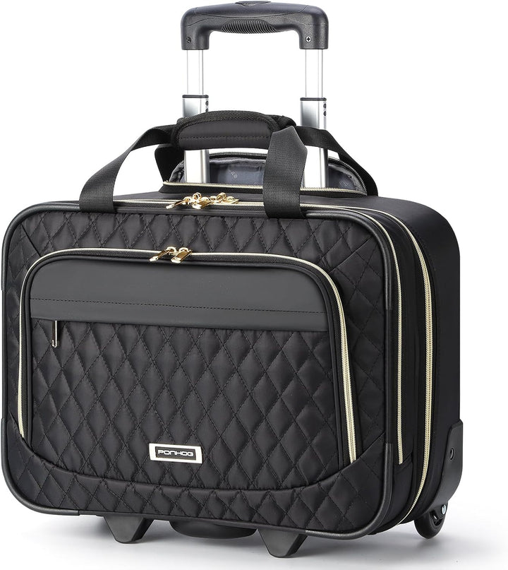 Unisex 15.6" rollende laptoptas met wielen, ideaal voor zakelijk reizen en dagelijks gebruik. Praktisch en duurzaam.