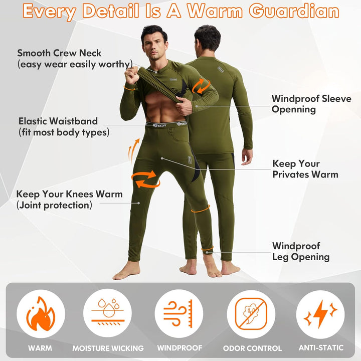 Warmte en comfort gegarandeerd met deze heren thermokleding set.
