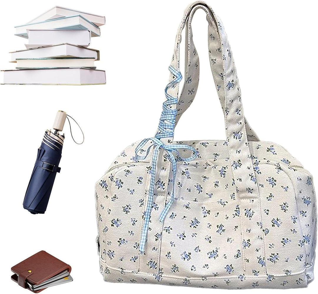 Canvas duffle bag dames, grote weekendtas met stijlvol lint, veelzijdig voor reizen.