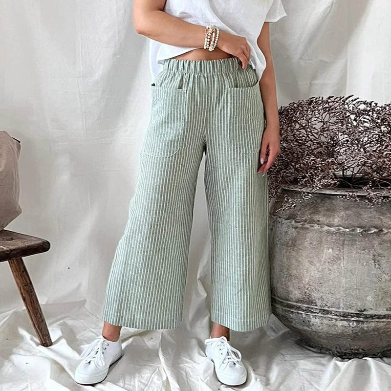 Zomerbroek dames: comfortabele losse pasvorm met hoge taille. Perfect voor een casual of stijlvolle look.
