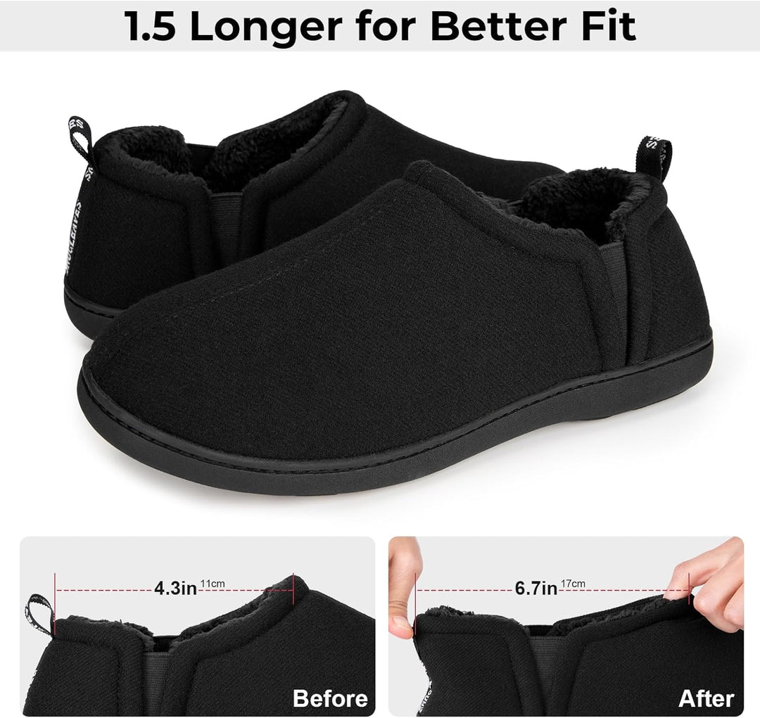 Noah heren comfortabele huispantoffels, met warme voering en antislip zool.