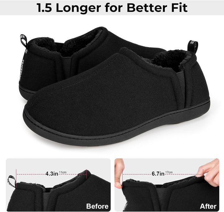 Noah heren comfortabele huispantoffels, met warme voering en antislip zool.