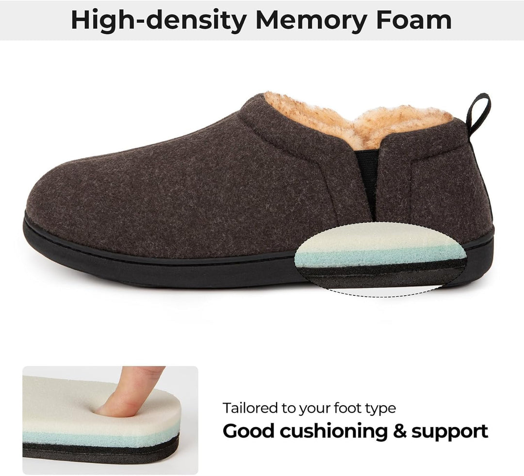 Warme heren pantoffels Noah, met antislipzool voor wintercomfort thuis.