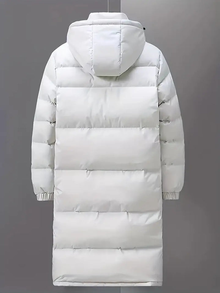 Nieuwe collectie zwarte lange dames winterjas, een warme en trendy parka puffer voor buiten.