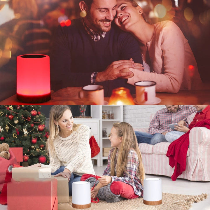 Moderne LED tafellamp met touchbediening, creëert warm, instelbaar licht voor ontspanning in elk interieur.
