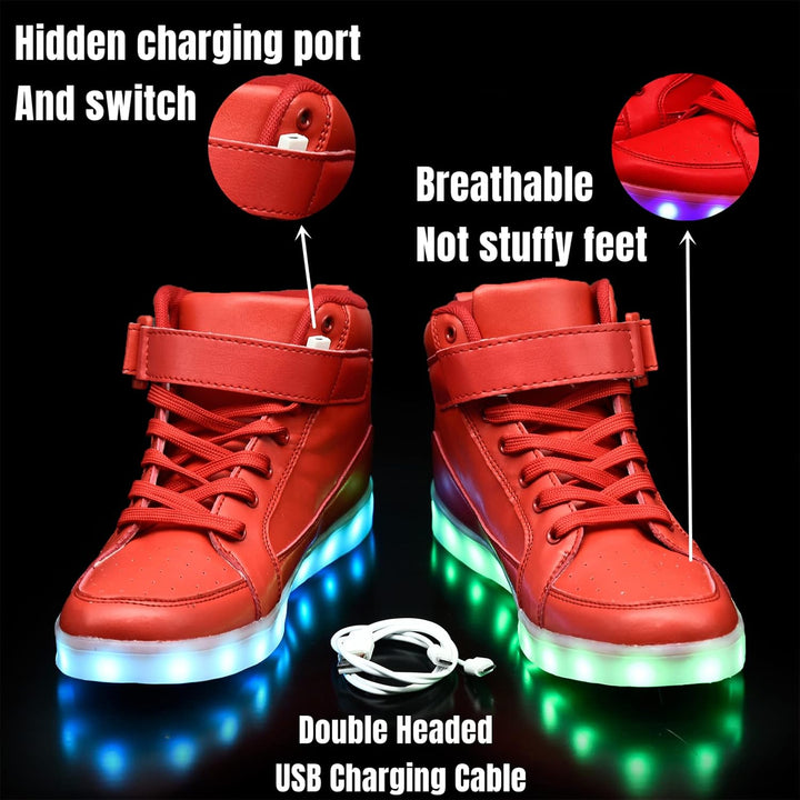 Moderne LumaBoost LED schoenen, unisex en oplaadbaar, ideaal als vrijetijdsschoenen met unieke stijl.