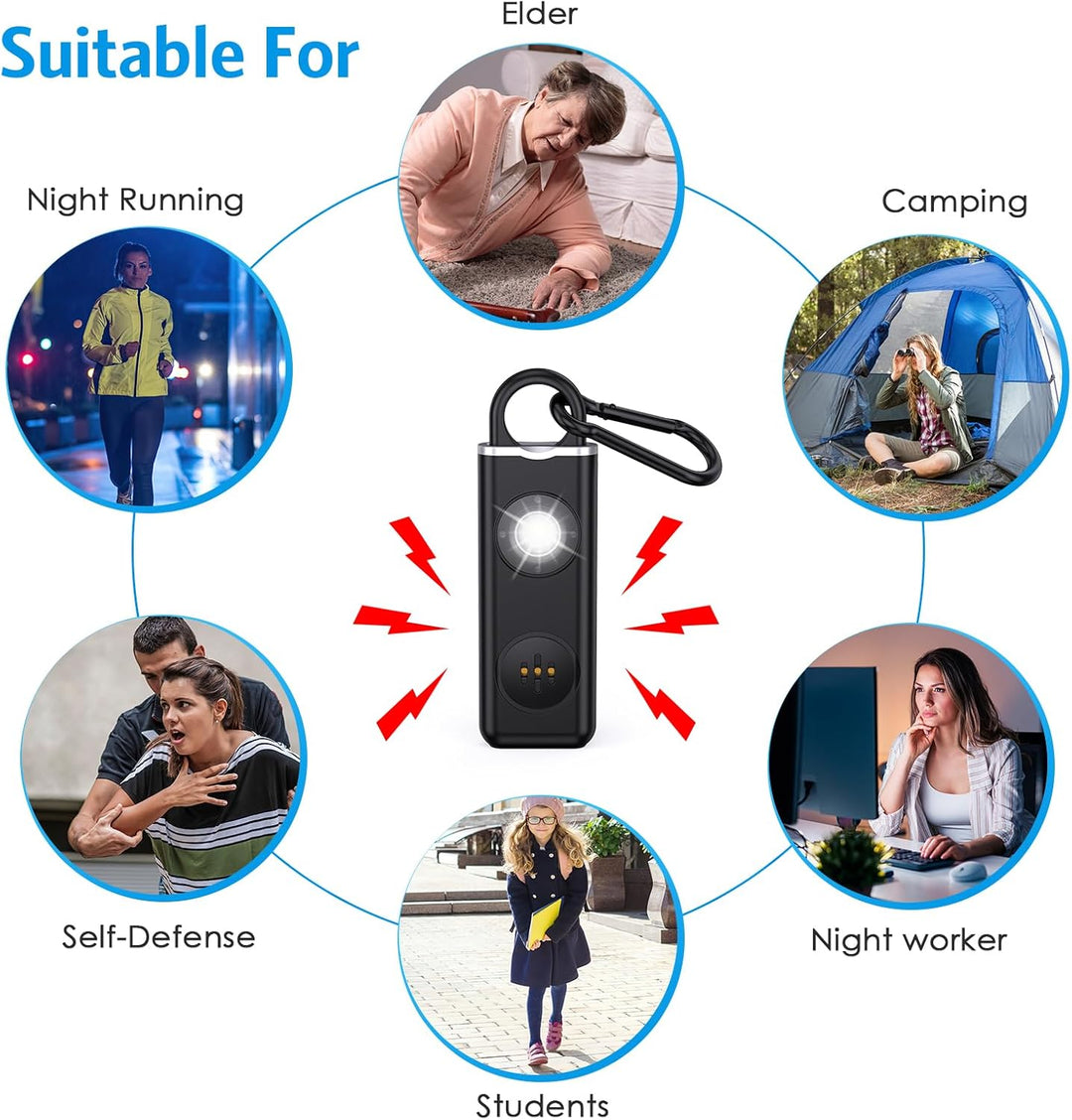 Compact persoonlijk alarm sleutelhanger, makkelijk mee te nemen voor directe veiligheid.