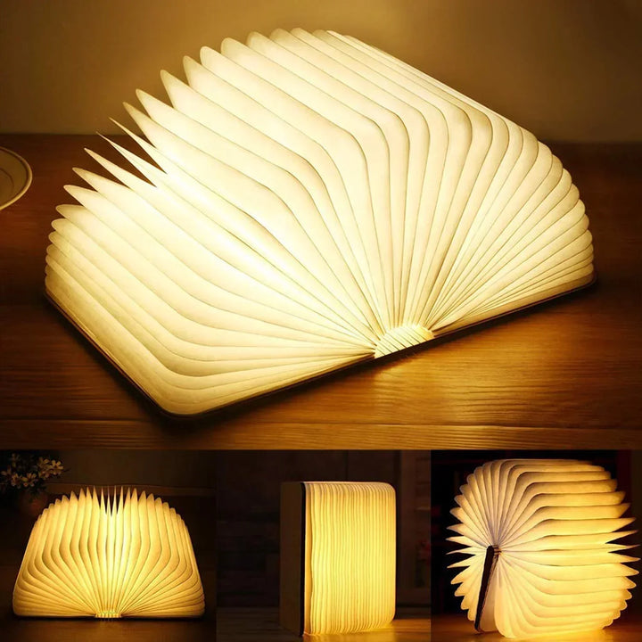 Minimalistische boekenlamp, draadloos en energiezuinig met ledlamp, perfect als nachtlampje.