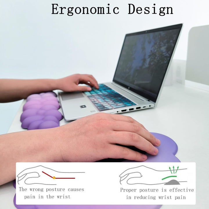 Upgrade je bureau met de Zeyora ergonomische wolk polssteun, muismat en onderzetter.