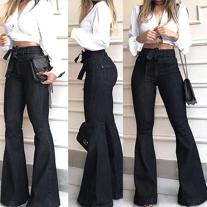 Comfortabele dames flared jeans 'Stella' met hoge taille en wijde pijpen, veelzijdig.