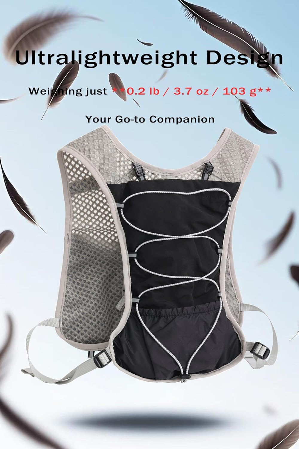 Sportvest, Dravien, met verstelbare pasvorm en 2L waterreservoir voor elk lichaamstype.