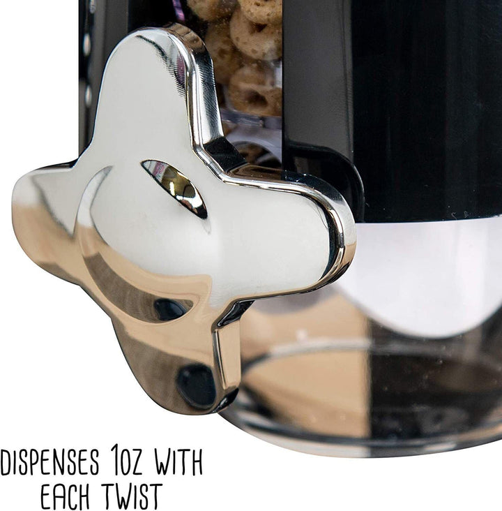 Stijlvolle dubbele ontbijtgranen dispenser, acryl, voor efficiënte en nette opslag van ontbijtgranen.