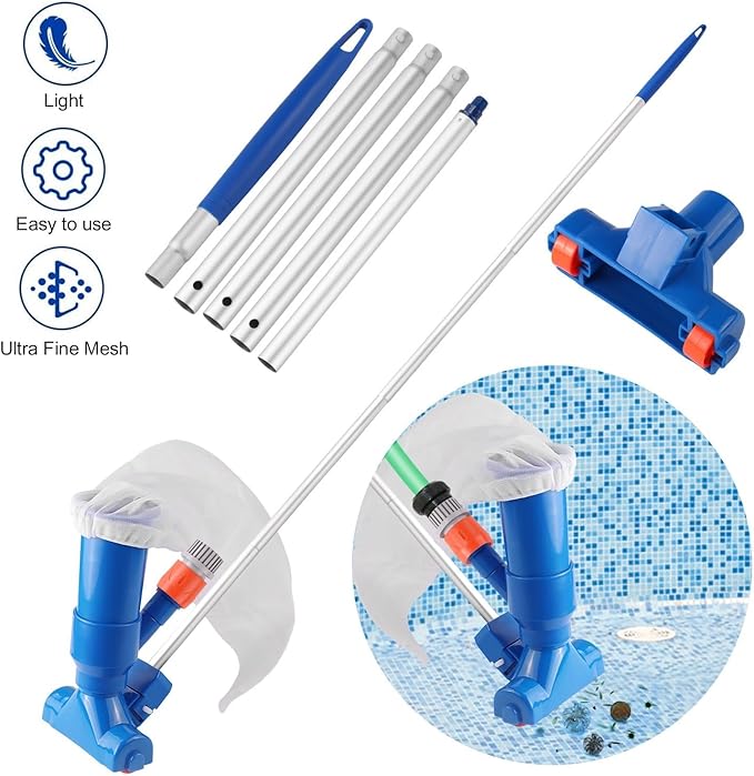 Zwembadstofzuiger TidyPool, essentieel voor handmatig schoonmaken en onderhouden van diverse zwembaden.