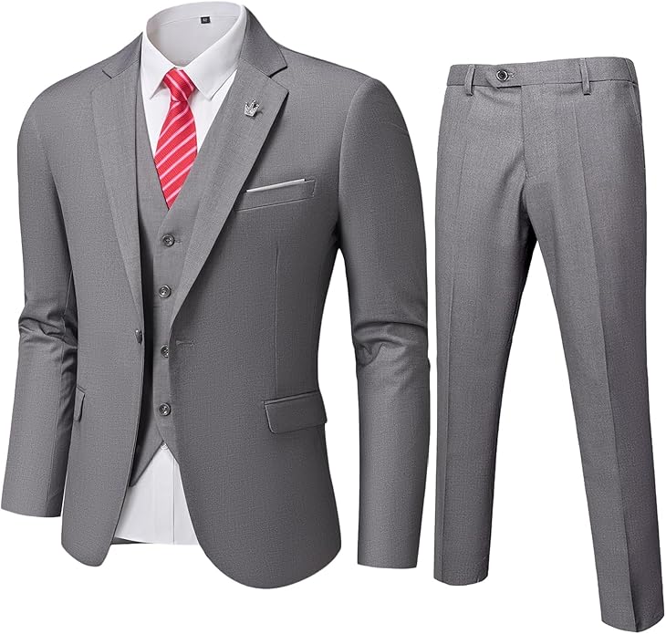 Volledig zicht op comfortabel tweedelig herenpak Ralph; elegante colbert en pantalon.