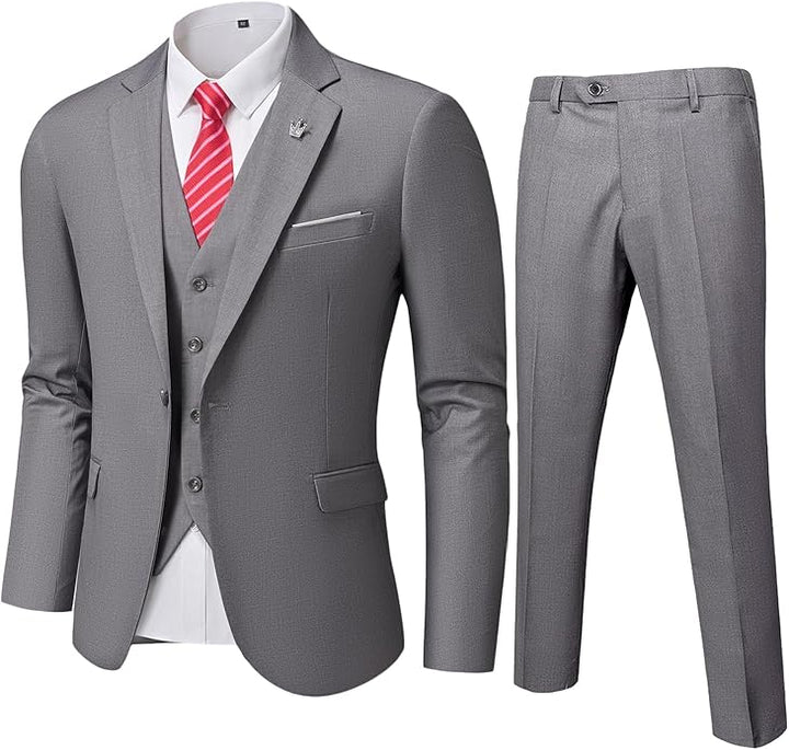 Volledig zicht op comfortabel tweedelig herenpak Ralph; elegante colbert en pantalon.
