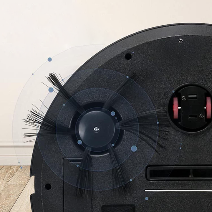 Compacte robotstofzuiger reinigt moeiteloos onder meubels, pakt stof en vuil aan waar je moeilijk bij komt.
