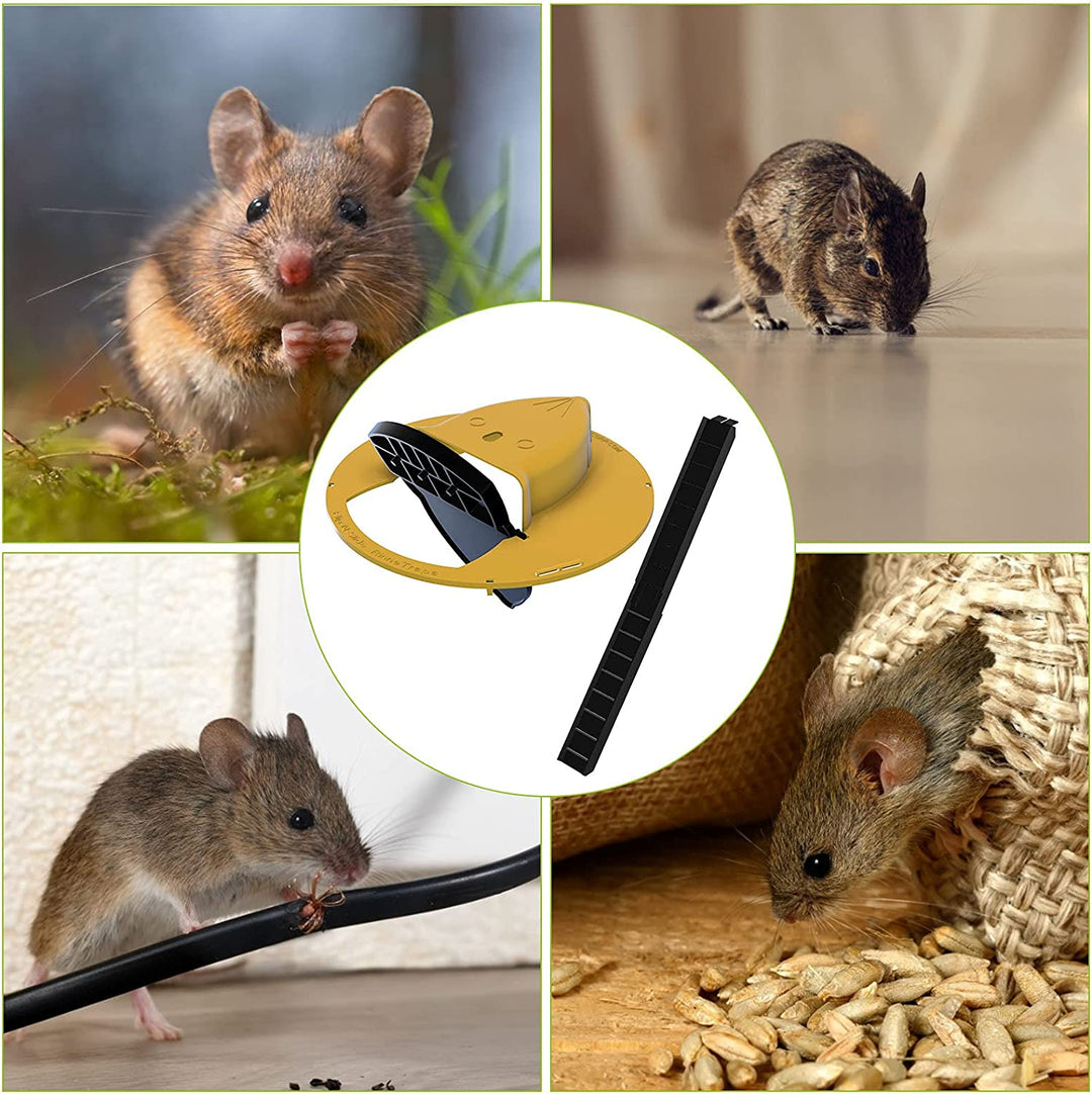Stevige, universele emmerdeksel muisval met kantelmechanisme voor humane muizenvangst.