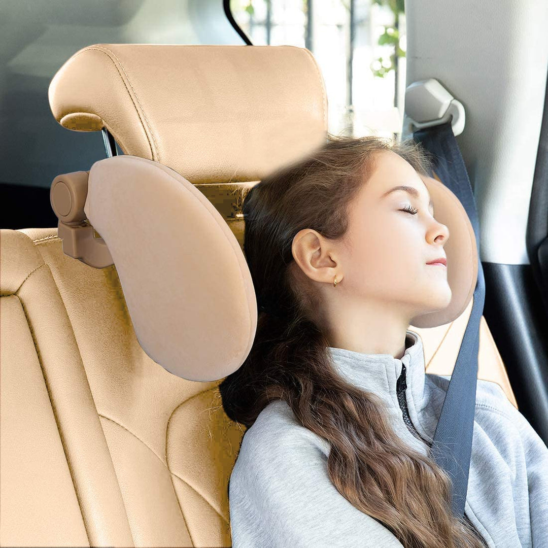 Verstelbare ergonomische auto hoofdsteun, ideaal slaapkussen en neksteun voor lange ritten.