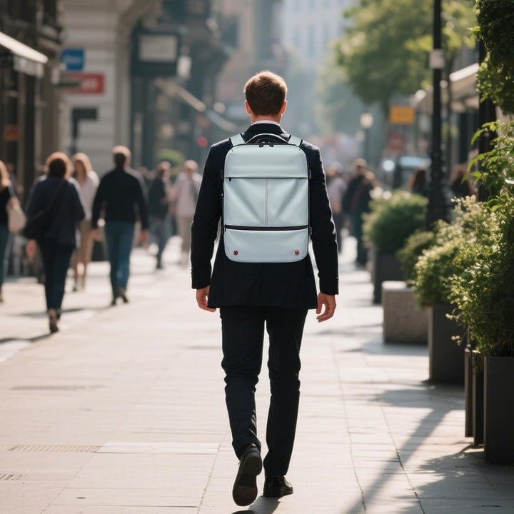 Unisex Arvid backpack met vacuümcompressie, waterdicht en uitbreidbaar voor woon-werkverkeer.