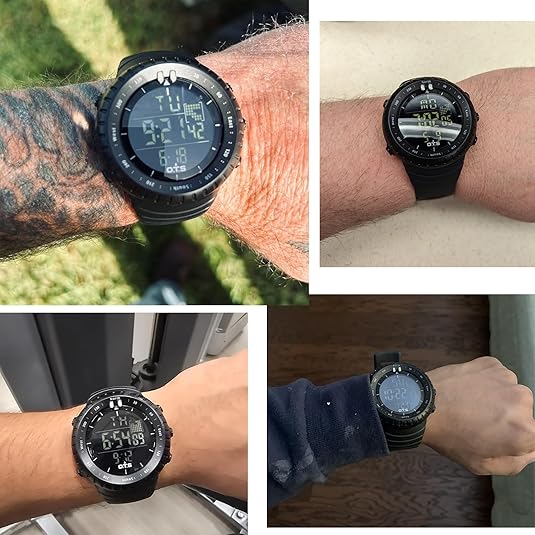 Henry herenhorloge, digitaal display met verlichting en chrono functie. Waterdicht en schokbestendig ontwerp.