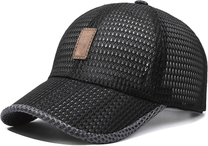 Detailopname van het ademende mesh van een luchtige heren zomerpet, sneldrogend en comfortabel voor elk avontuur.