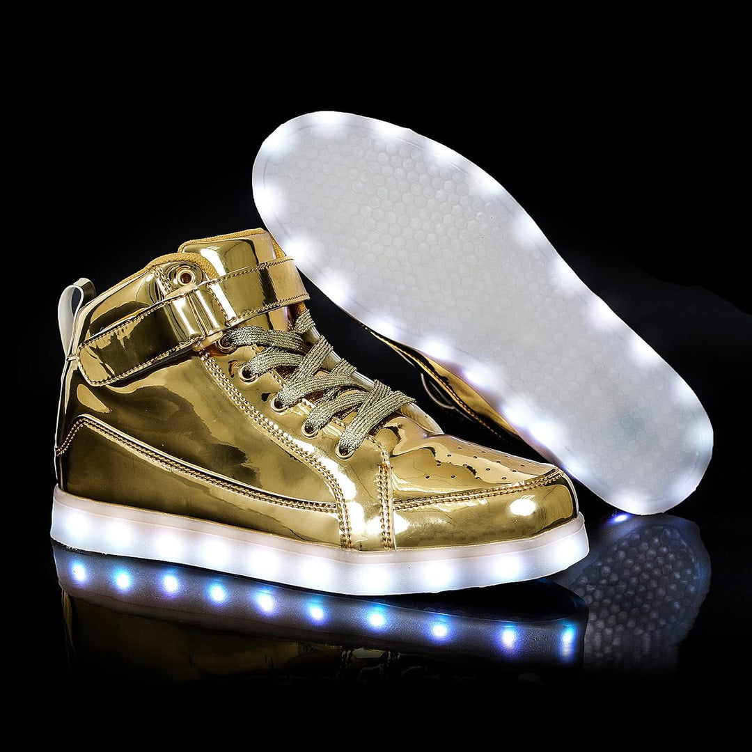 Trendy unisex LumaBoost LED schoenen, oplaadbaar, met diverse lichtmodi voor elke stemming.