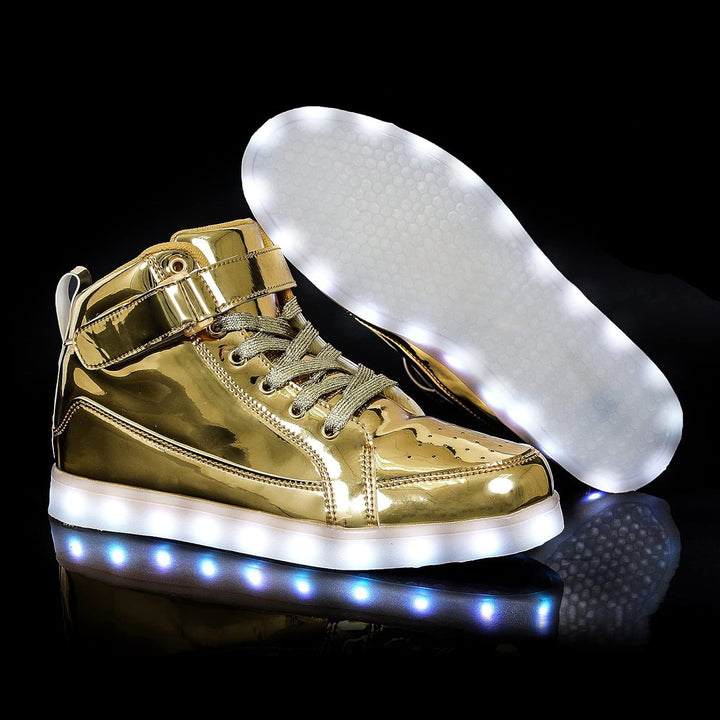 Trendy unisex LumaBoost LED schoenen, oplaadbaar, met diverse lichtmodi voor elke stemming.
