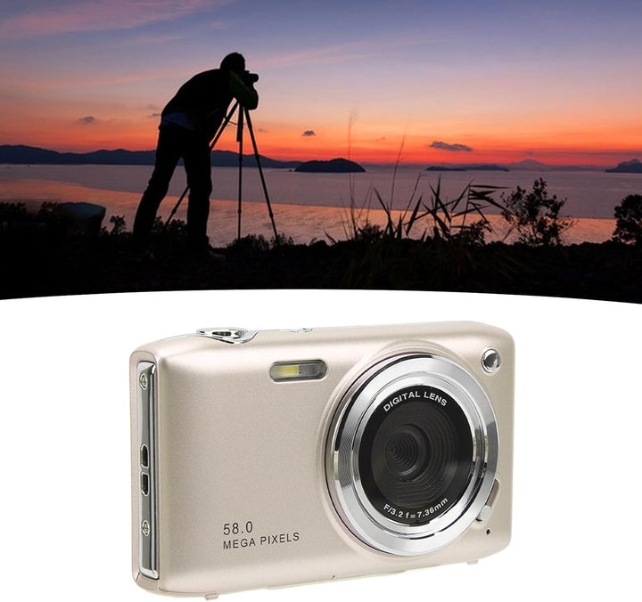 Vlog camera: roze Lumora 4K compacte camera met 58MP voor haarscherpe video's.