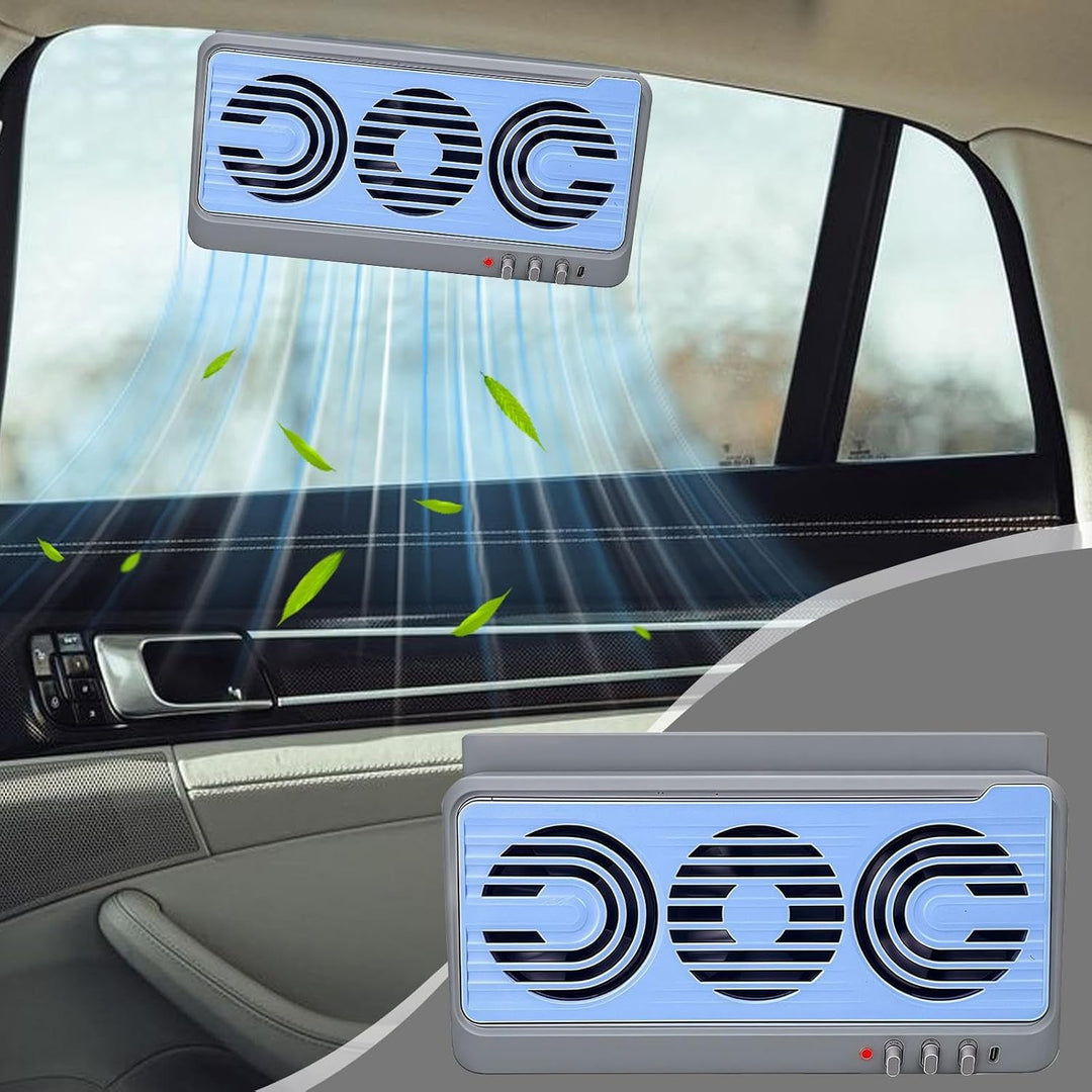 Innovatieve zonne-autoruitventilator met efficiënt zonnepaneel voor een geventileerde en comfortabele auto.