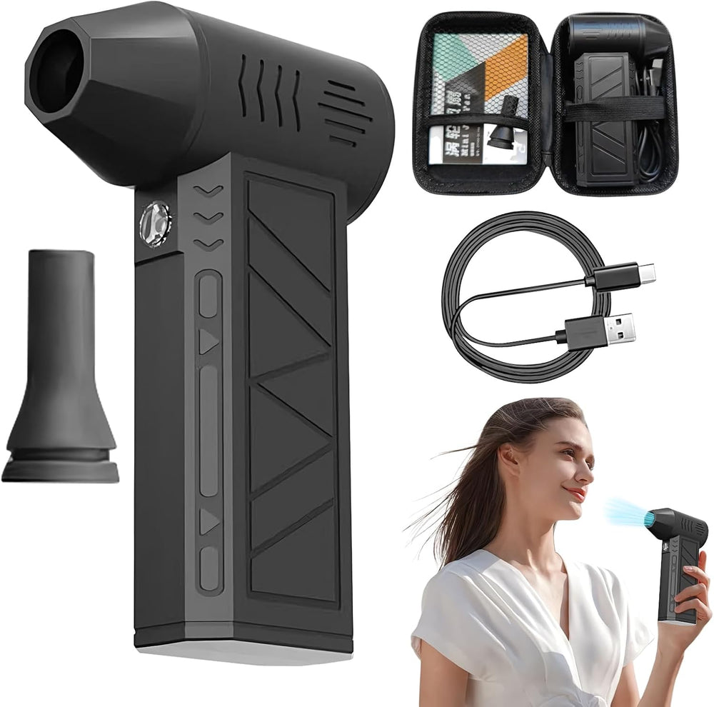 Krachtige Nivaro stofblazer, snoerloos en USB oplaadbaar, ideaal voor auto schoonmaak.
