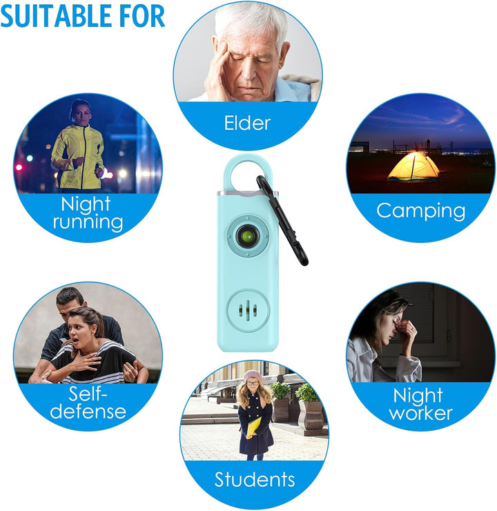 Persoonlijk alarm sleutelhanger trekt aandacht, vergroot zichtbaarheid bij nood.